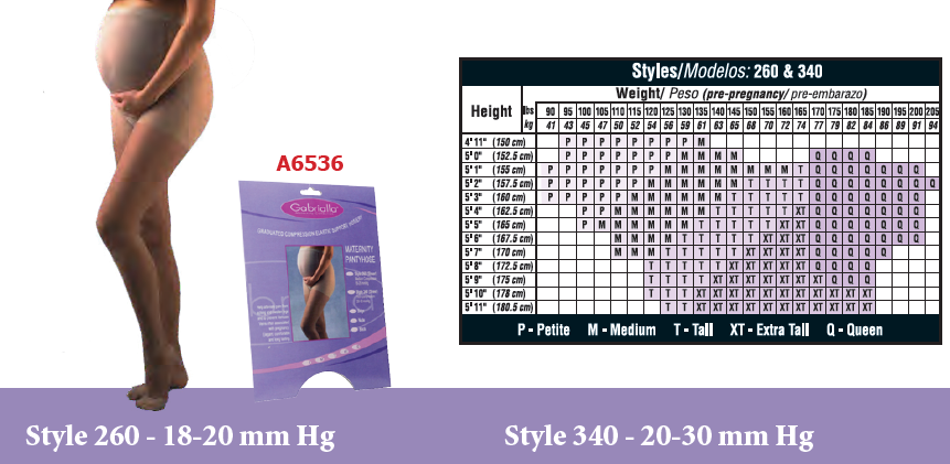 GRADUATED COMPRESSION MATERNITY PANTYHOSE
