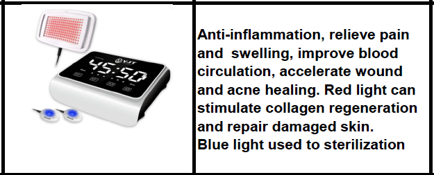 Blue and red light therapy devise